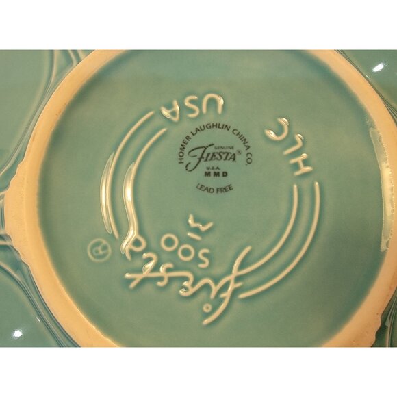 Genuine Fiesta Homer Laughlin China USA Fiestaware 500 Celebration 12" Bowl Teal - Picture 4 of 4